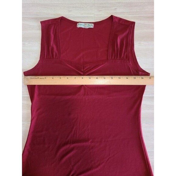 Vintage Suzie Red Tank Top Sleeveless Blouse Size S Stretch Knit Y2K Style - Picture 5 of 6